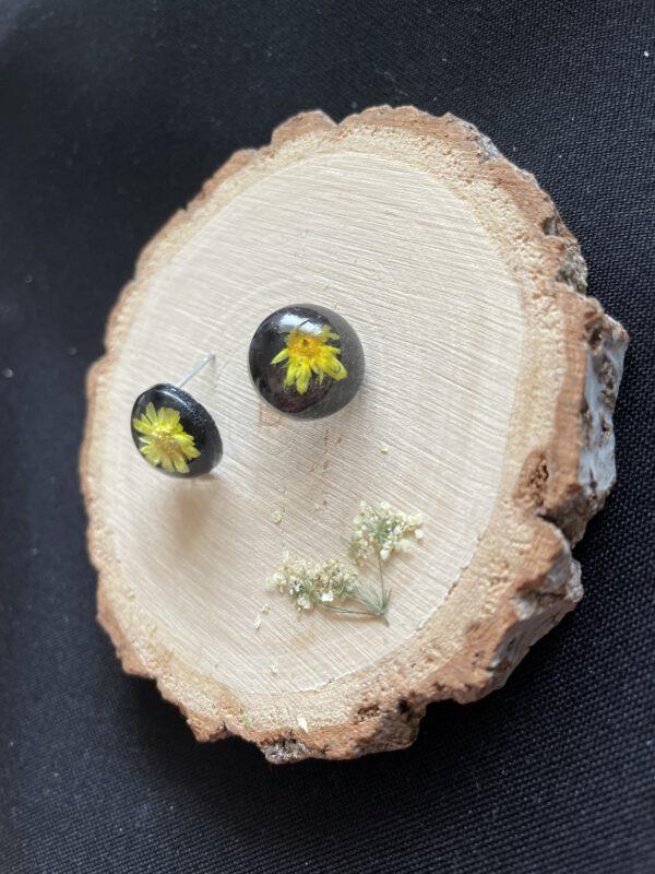 Roestvrijstalen Oorbellen Resin met Echte Bloemen