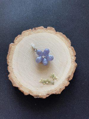 Roestvrijstaal Hanger Resin Bloem Paars