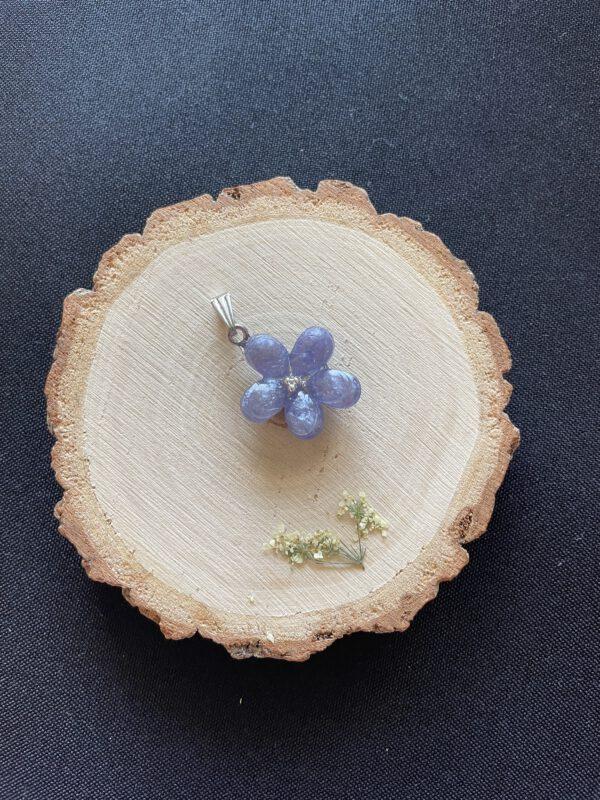 Roestvrijstaal Hanger Resin Bloem Paars