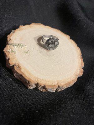 Roestvrijstalen Verstelbare Ring met Pyriet