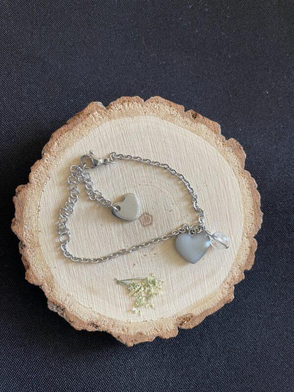 Roestvrijstalen Verstelbare Hart Armband met Bergkristal