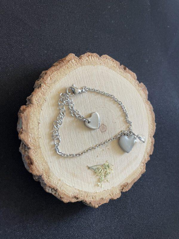 Roestvrijstalen Verstelbare Hart Armband met Bergkristal