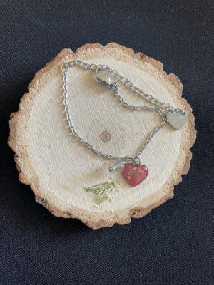 Roestvrijstalen Verstelbare Hart Armband Roze met Bergkristal