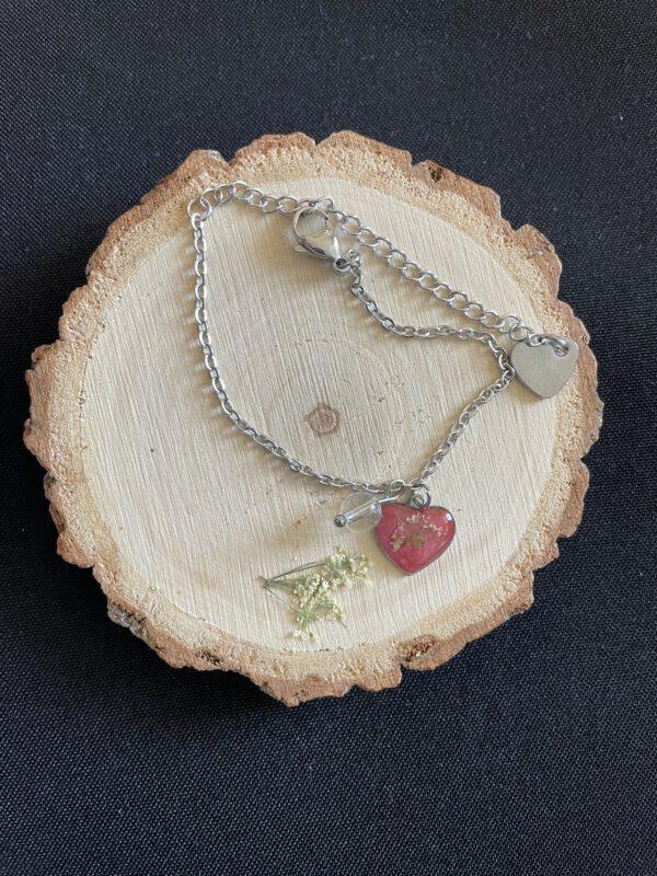 Roestvrijstalen Verstelbare Hart Armband Roze met Bergkristal
