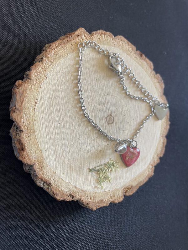 Roestvrijstalen Verstelbare Hart Armband Roze met Bergkristal
