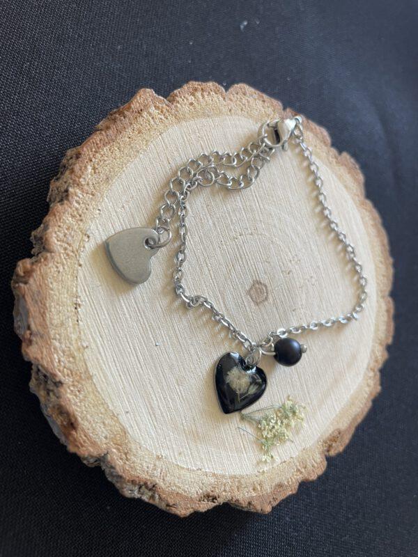 Roestvrijstalen Hart Armband Zwart met Agaat - Rust en Acceptatie 