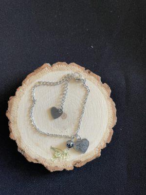 Roestvrijstalen Verstelbare Hart Armband met Hematiet