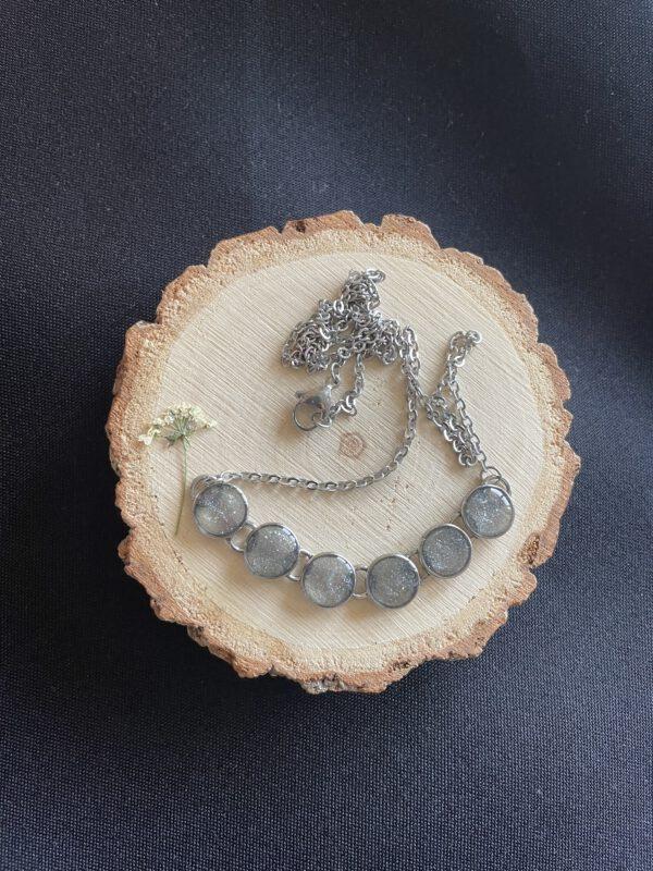 Roestvrijstalen Rondjes Glitters Ketting van 50cm