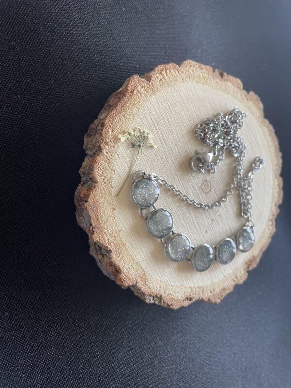 Roestvrijstalen Rondjes Glitters Ketting van 50cm