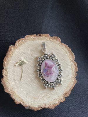 Bloem Hanger met vlinders en Bergkristal