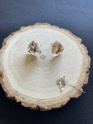Roestvrijstalen Hartvormige Oorstekers Bloemen Rosegold