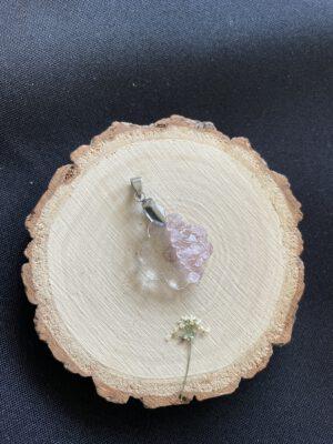 Roestvrijstaal Hanger Resin Klaver vier Rozenkwarts