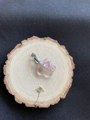 Roestvrijstaal Hanger Resin Bloem Rozenkwarts