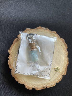 Cadeauverpakking Wax ketting Met Aquamarijn Fles