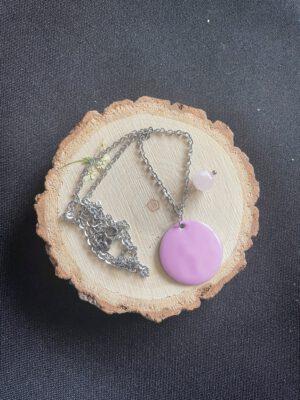 Roestvrijstale Ketting met Roze Rozenkwarts – Liefdevol en Zacht