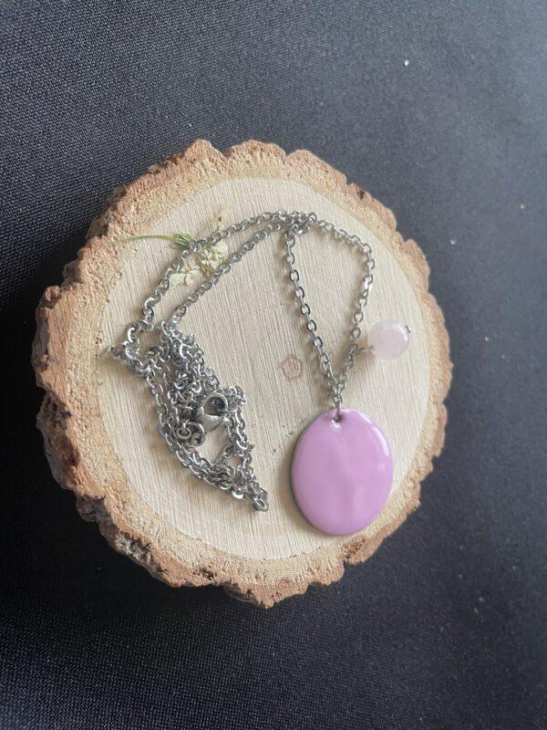 Roestvrijstale Ketting met Roze Rozenkwarts – Liefdevol en Zacht