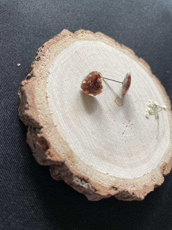 Hart Roestvrijstalen Oorstekers met Echte Bloemen – Natuur en Elegantie