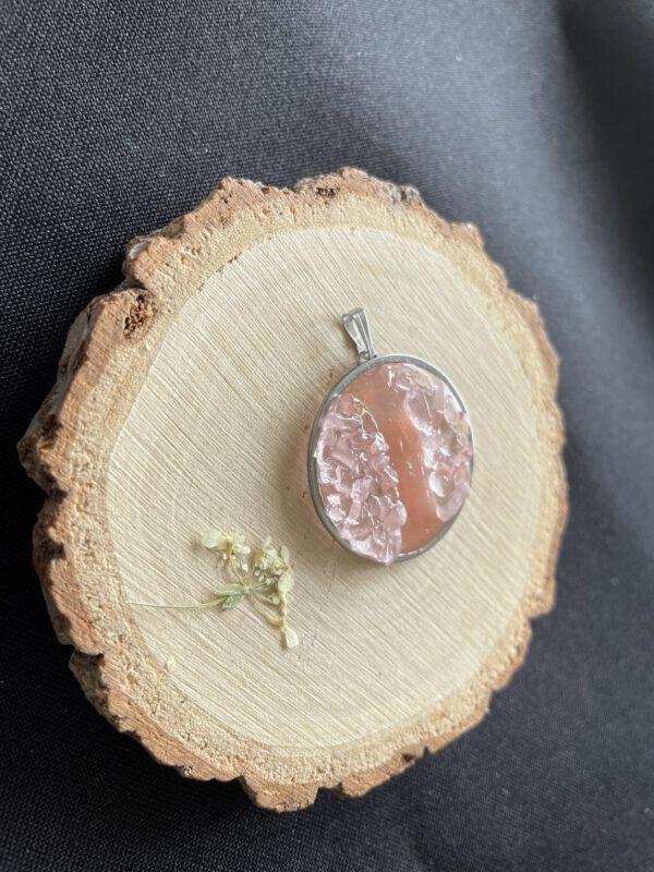 Roestvrijstaal Hanger Resin en Rozenkwarts