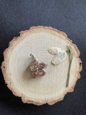 Roestvrijstaal Hanger Resin Bloem gedroogde Rozen