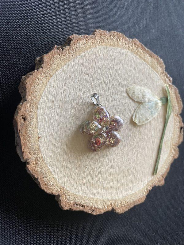 Roestvrijstaal Hanger Resin Bloem gedroogde Rozen