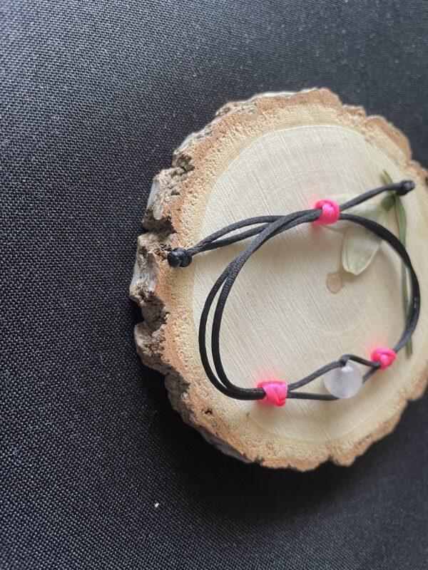 Satijn armband met Rozenkwarts 8mm kraal - Liefdevol en Traumaverwerking