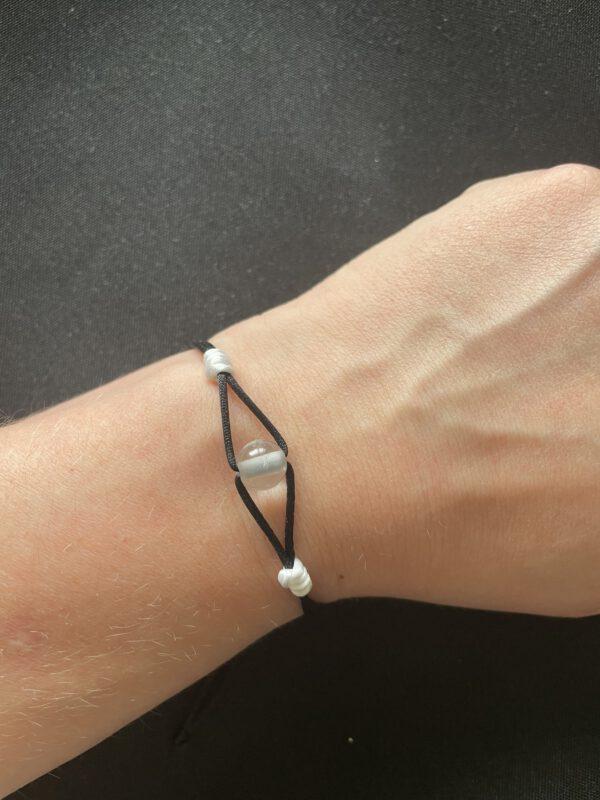 Satijn draad Armband met Bergkristal 8mm kraal
