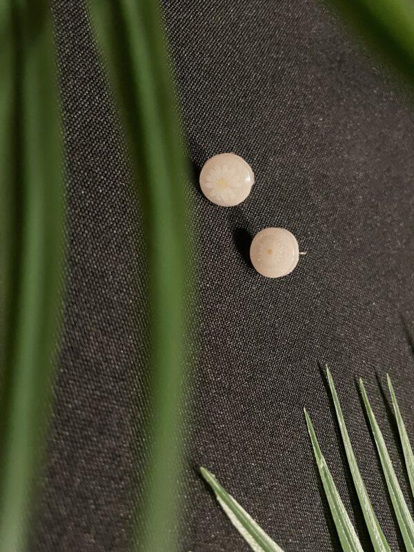 Ronde Roestvrijstalen Oorstekers met Bloemen
