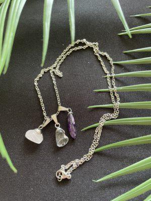 RVS Ketting met Gouden Driehoek Losse Hangers