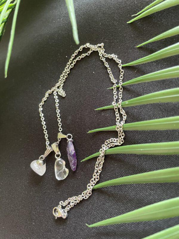 RVS Ketting met Gouden Driehoek Losse Hangers