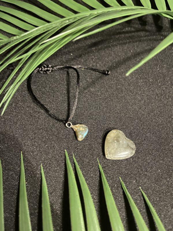 Labradoriet Hart Trommelsteen en armband set