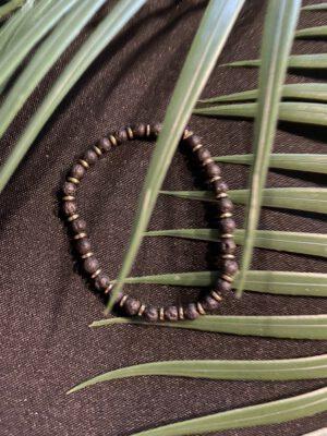 Elastiek Armband Lavasteen en Hematiet