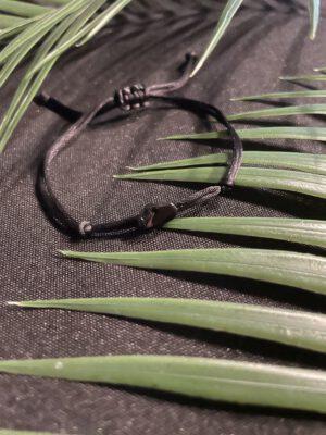 Satijn Armband met Zwart Obsidiaan Trommelsteentjes