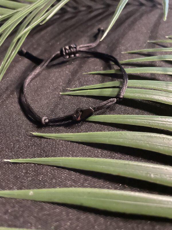 Satijn Armband met Zwart Obsidiaan Trommelsteentjes