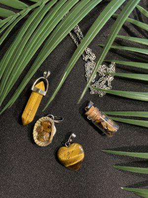 Tijgeroog Roestvrijstaal Ketting Set 4 Hangers